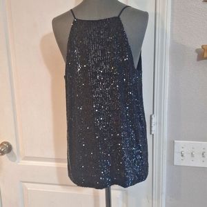 Black sequin tank top